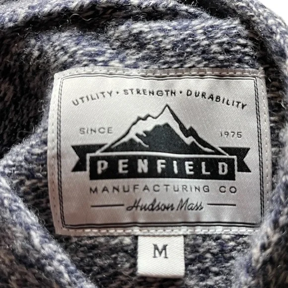 Penfield Mens wool cowl neck sweater size M